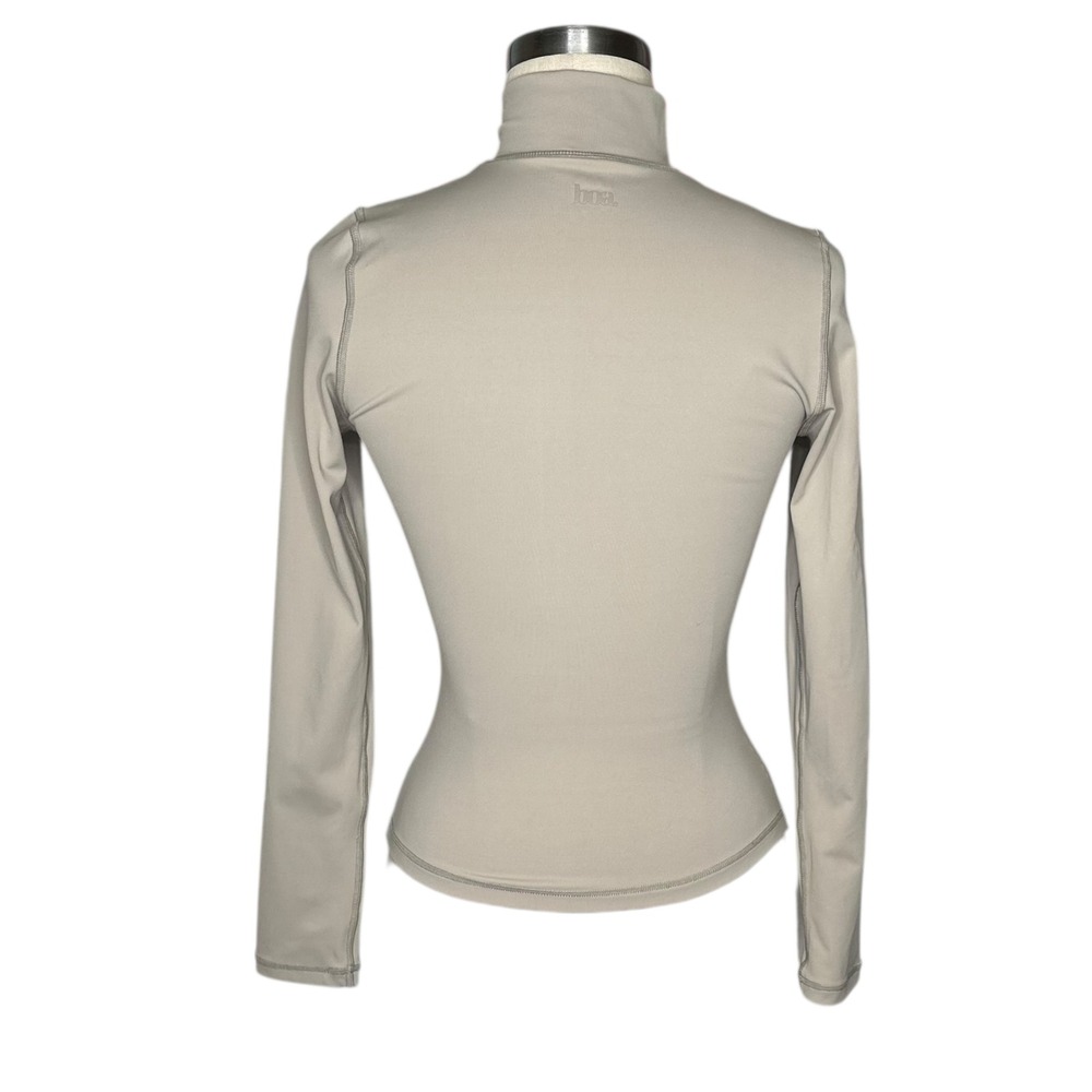 BOA BASE Women's Long Sleeve Zip Up Mock Neck Athleisure Jacket Size Small Tan - Picture 3 of 5